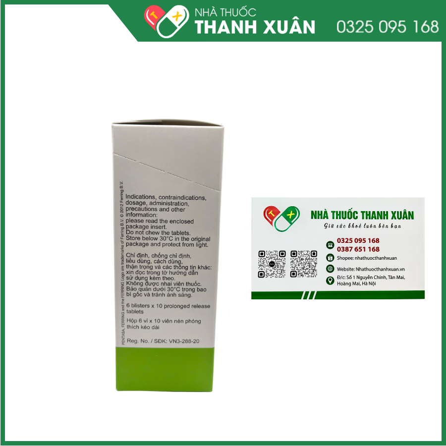 Viên uống Pentasa Tablet 1g trị viêm ruột mãn tính (6 vỉ x 10 viên)